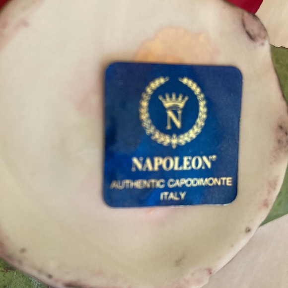 Vintage Napoleon authentic Capidimonte Italy porcelain rose - Picture 7 of 7